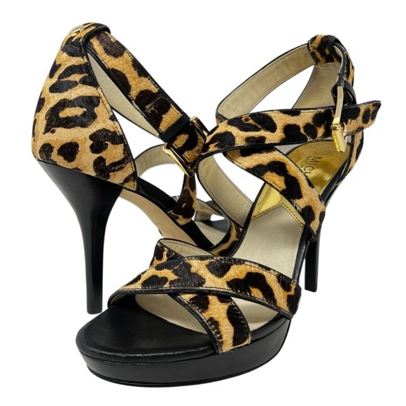 Michael Kors Shoes - Michael Kors Animal Print Strappy Heels